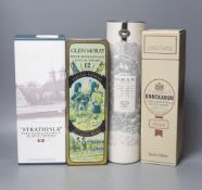 Four assorted malt whiskies- A bottle of Strathisla 12 year old, Glen Moray 12 year old, Oban and