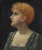 Charles Frederick Lowcock (1878-1922)Portrait of a red-haired womanOil on panelSigned and dated (