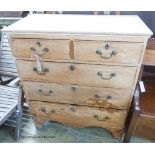 A Georgian pine chest of drawers, width 85cm, depth 43cm, height 98cm