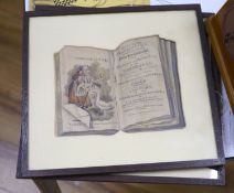 Two Victorian clin d'Oeil watercolours of books; Fairburn's Mother Goose & Hill’s Family Herbal, 21