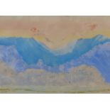 Patrick Procktor (1936-2003), limited edition print, Mountain range, signed in pencil, 36/60, 47 x