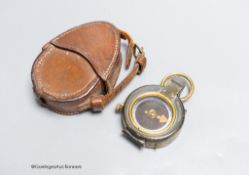 A World War I compass in leather case