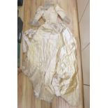 A Firth and Russell cream satin and lace wedding dress