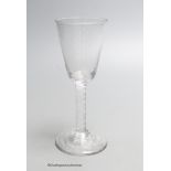 A Georgian opaque twist stem ale glass, c.1765, height 15cm