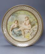 Manner of Emile Lessore. A painted pottery dish