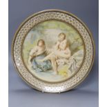 Manner of Emile Lessore. A painted pottery dish