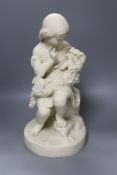 A Copeland Parian figure group, 'Go to Sleep',inscribed verso 'J. Durham. Sc. 1862',H 45cm