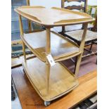 An Ercol light elm and beech three tier trolley, length 72cm, width 46cm, height 77cm