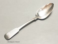 An early 19th century Scottish provincial silver fiddle pattern dessert spoon, by John & Patrick