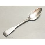 An early 19th century Scottish provincial silver fiddle pattern dessert spoon, by John & Patrick