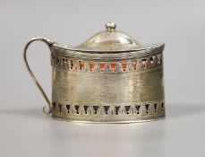 A late 18th century Scottish silver oval mustard pot, George Christie, Edinburgh, circa 1798,