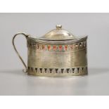 A late 18th century Scottish silver oval mustard pot, George Christie, Edinburgh, circa 1798,