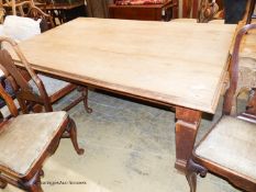 An Arts & Crafts pine rectangular kitchen table, 184cm x 120cm H.76cm