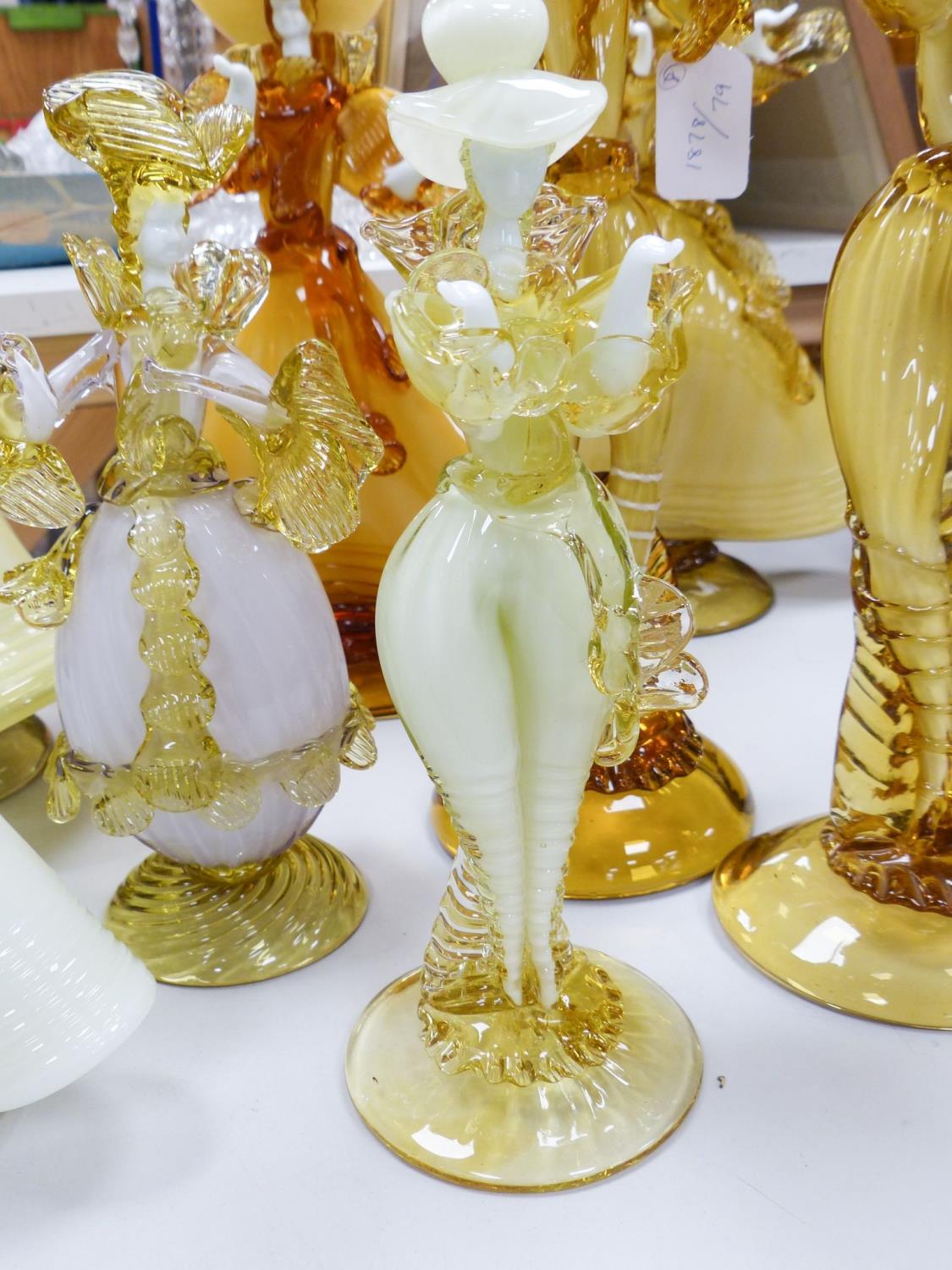 A collection of eight Murano amber glass figures, tallest 42cm - Image 4 of 9