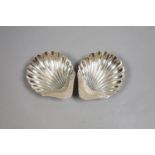 A pair of George V silver butter shells, Atkin Bros. Sheffield, 1920, 12cm, 111 grams.