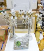 A pair of assembled glass candelabra60cm