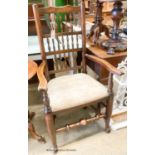 An 18th century style Lancashire ash and beech spindle back dining chair