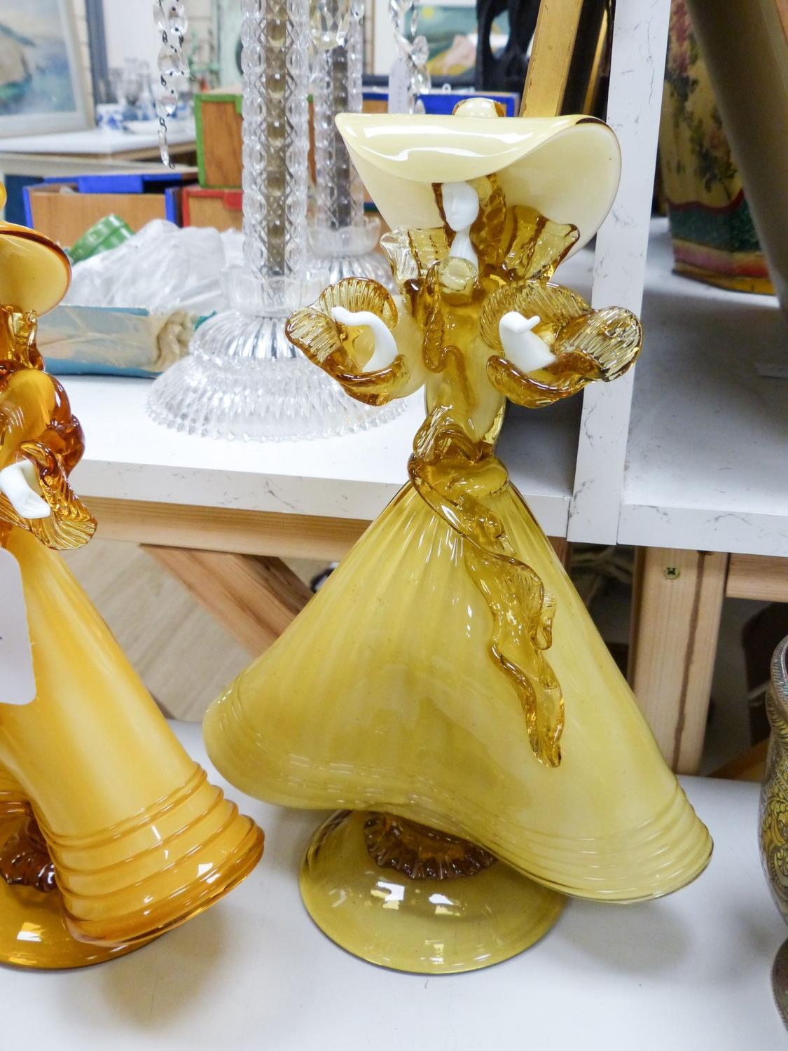 A collection of eight Murano amber glass figures, tallest 42cm - Image 9 of 9