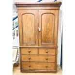 A late Victorian mahogany linen press, length 122cm, depth 55cm, height 209cm