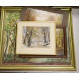 George Offord - ‘’Trees’’, and three further watercolours (4), largest 50 x 62cm.