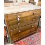 A pair of Victorian walnut chests, width 102cm, depth 49cm, height 99cm