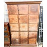 A 19th century mahogany stationery cupboard, width 130cm, depth 47cm, height 204cm