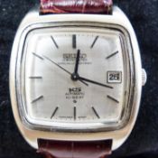 A gentleman's 1970's stainless steel King Seiko Hi-Beat chronometer automatic wrist watch, with