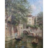 Trevor Haddon (1864-1941), oil on canvas, Venetian canal scene, signed, 72 x 59cm.