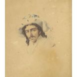 Attributed to John S.Stump, watercolour, the actor Edward Kean as Richard I, 15 x 12.5cm.