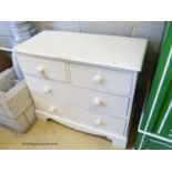A Victorian painted pine chest of drawers, W.94cm D.44cm H.81cm