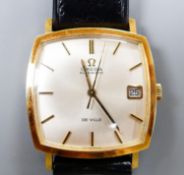 A gentleman's 1960's 18ct gold Omega De Ville automatic wrist watch, movement c.565, on Omega