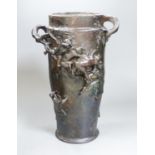 After G.J. Cheret. An Art Nouveau style bronze vase