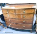 A Regency mahogany bowfront chest, width 108cm, depth 52cm, height 91cm