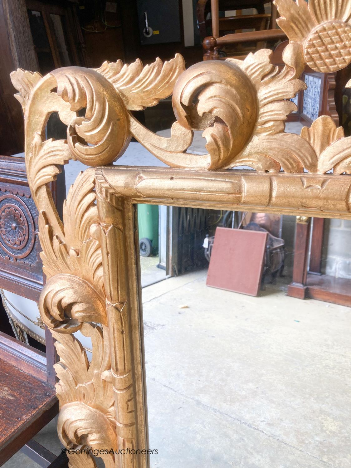 A 20th century Florentine style gilt wood mirror, width 84cm, height 107cm - Image 4 of 4
