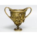 A Grand Tour style bronze cup after the Antique, 14.5 cm high