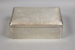 An Edwardian silver mounted rectangular cigar box, Stokes & Ireland Ltd, Chester, 1907, with later