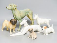 Royal Copenhagen, Bing & Grondahl Beswick and other models of dogs (6)including Beswick Cutmil