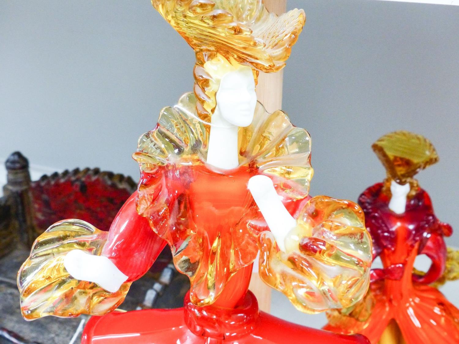 Six Murano glass figures of ladies and gentlemen, the tallest 47cm high - Image 2 of 7