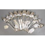 A collection of eleven 18th & 19th century Scottish provincial silver teaspoons, Robert Keay,