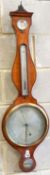 A George III satinwood wheel barometer, height 108cm