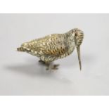 An Austrian cold painted bronze figure of a woodcock, 7.2 cm long