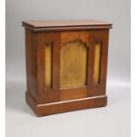 A mahogany coin collector's cabinet, fitted single door enclosing 10 drawers containing British and