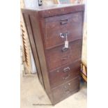 A George VI RAF Taverton pine filing cabinet, width 50cm, depth 64cm, height 131cm