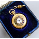 A cased late Victorian 18ct gold half hunter pocket watch, by Carrington & Co, with signed