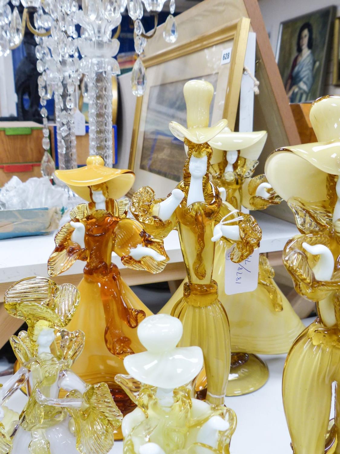 A collection of eight Murano amber glass figures, tallest 42cm - Image 6 of 9