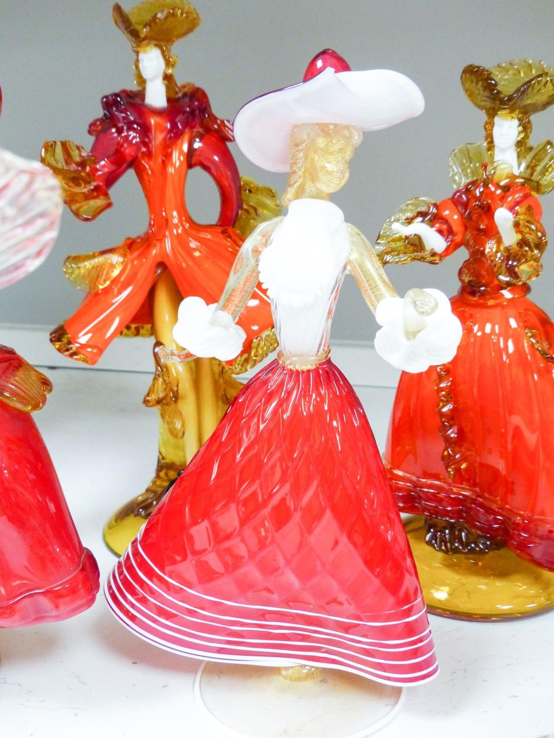 Six Murano glass figures of ladies and gentlemen, the tallest 47cm high - Image 5 of 7