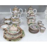 A Cantonese porcelain part tea and coffee set