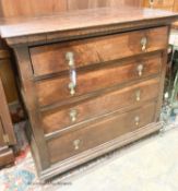 A 17th / late 18th century four drawer chest, length 100cm, depth 57cm, height 94cm