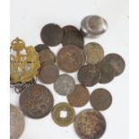 A group of coins and medals including China, German States, Roman AR coins etc.
