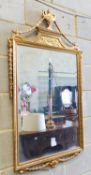 An Adam design rectangular giltwood wall mirror, width 61cm, height 114cm